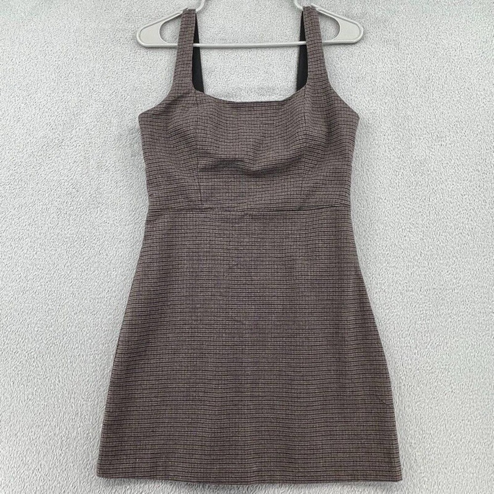 Abercrombie Fitch Dress Womens Small Brown Black Houndstooth Jumper Academia